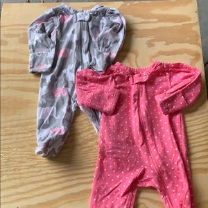 Footed onesies with built-in hand mittens